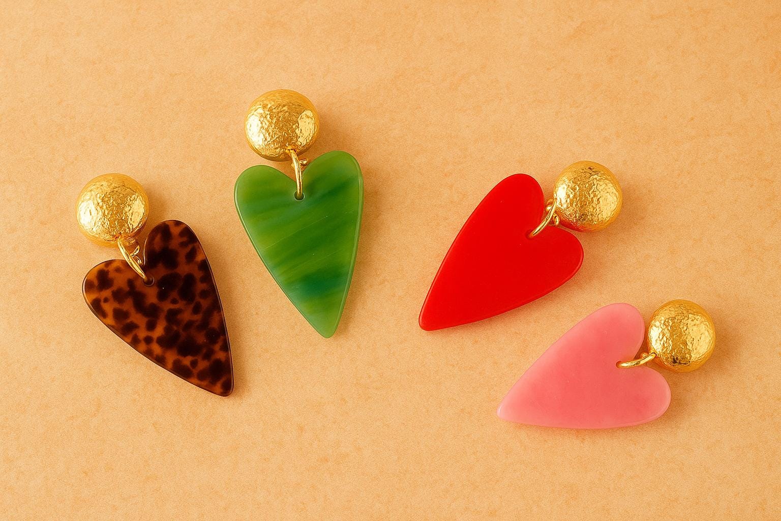 Boucles D'oreilles Dormeuses Doré Antique Perle Multicolore - Modèle Vert Doré Avec Cristaux CZ, Neuf