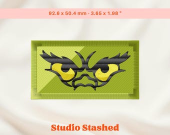 Grinch Face Patch Embroidery File, Holiday Mischief Machine Embroidery, Christmas Digital File, Grinch, Grinch Embroidery, Grinch Patch