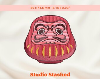 Daruma Doll Machine Embroidery, Japanese Luck Embroidery, Luck Embroidery, Japanese Embroidery, Daruma Doll, Japanese, Embroidered Daruma