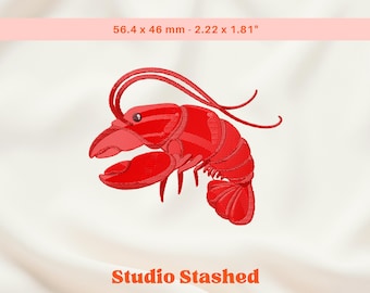 Shrimp embroidery, Coastal Embroidery, Seafood Embroidery, Ocean Embroidery, Shrimp Lover Gift, Sea Embroidery, Shrimp machine embroidery