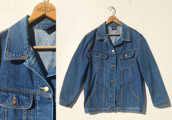 1980s Brittania Denim Jacket w Pockets Vintage In… - image 1