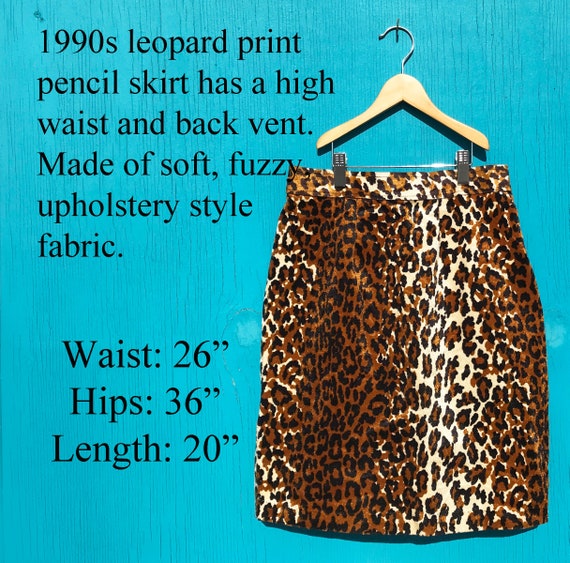 1990s Fuzzy Leopard Print Skirt Size Medium Waist… - image 9