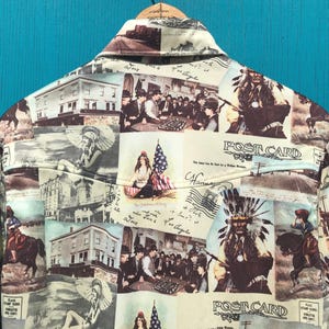 Vintage Western Americana Shirt Pearl Snap Sz Medium w Pockets Handmade image 6