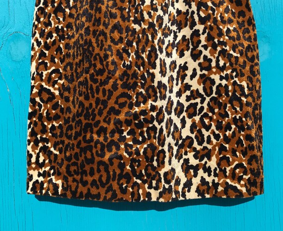 1990s Fuzzy Leopard Print Skirt Size Medium Waist… - image 3