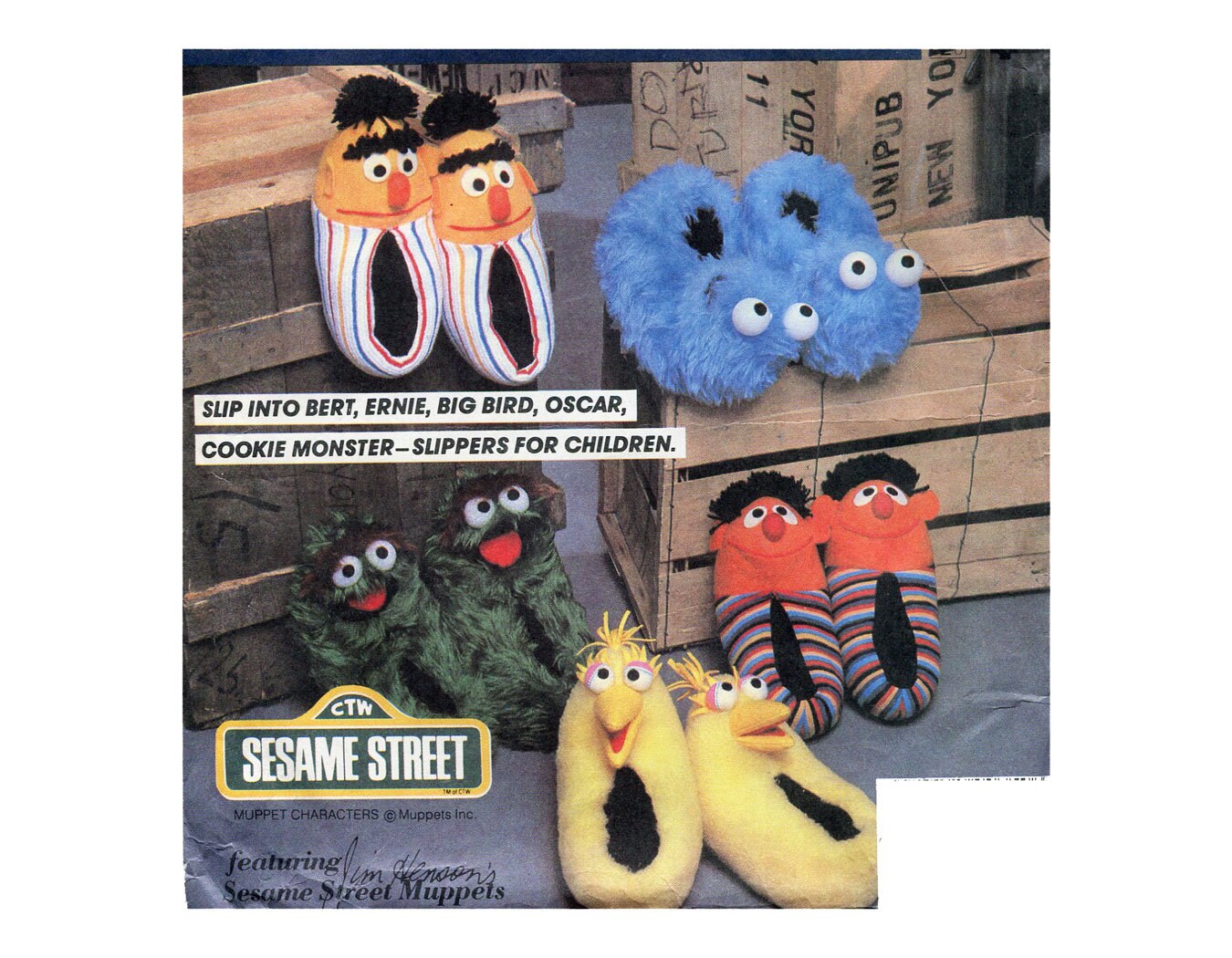 Desværre næve ovn Sesame Street Slippers Pattern Bert Ernie Big Bird Oscar - Etsy