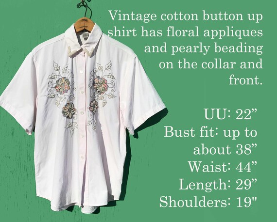 MEDI VINTAGE FLOWER EMBROIDERY SHIRTS アメリMEDI VINTAGE FLOWER