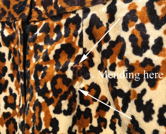 1990s Fuzzy Leopard Print Skirt Size Medium Waist… - image 5