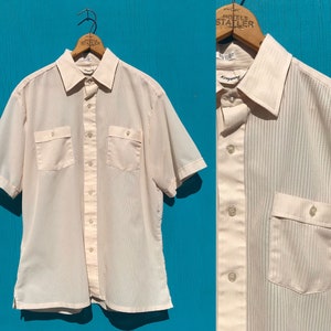 Stitching Striped Shirt Summer Men Transparent Lace Cutout Shirt