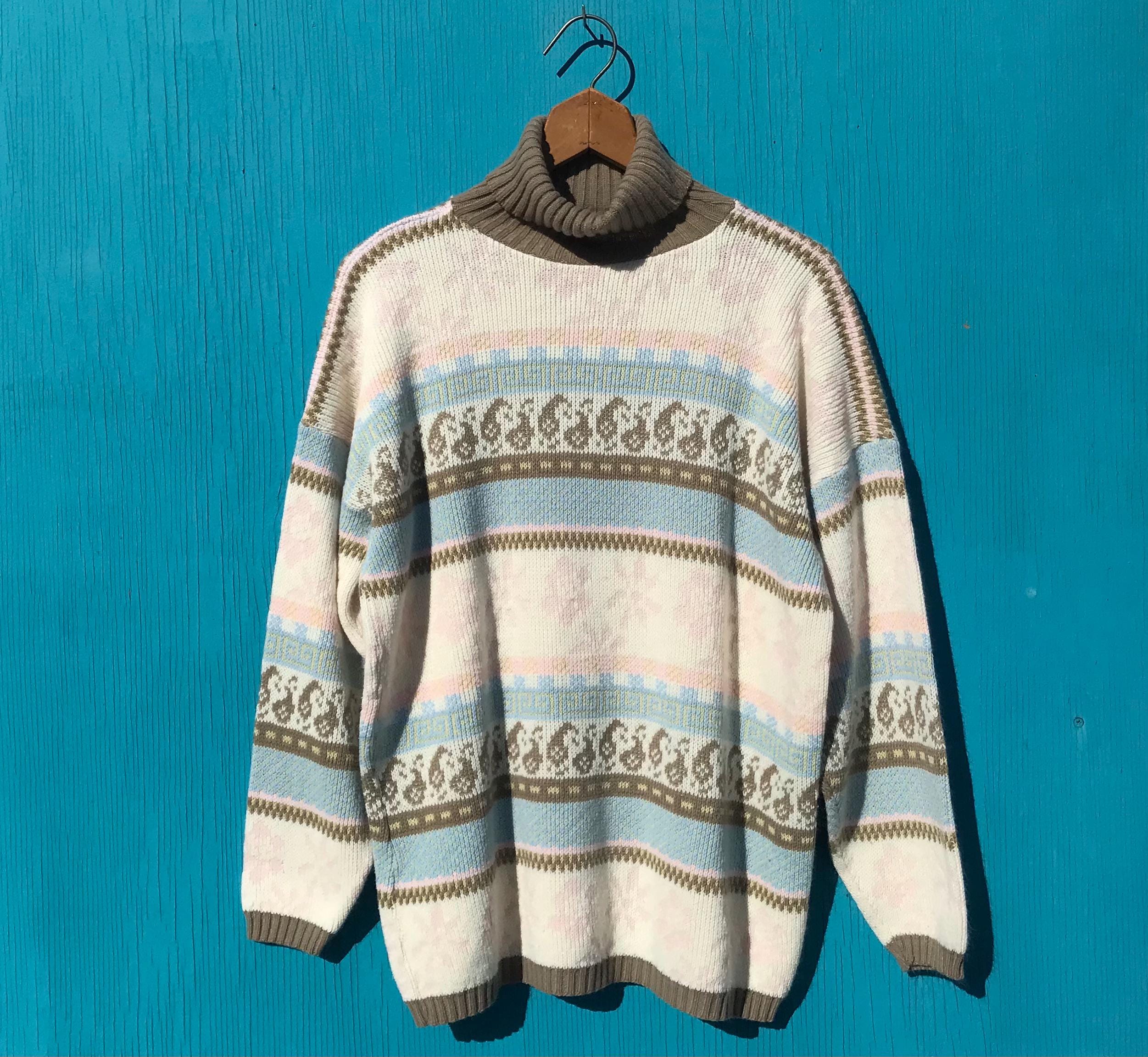 80s Turtleneck Sweater - Etsy