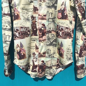 Vintage Western Americana Shirt Pearl Snap Sz Medium w Pockets Handmade image 4