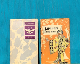 1950s Japanese Haiku and Fairytales 2 Books Vintage Hardcover Small 7 x 4 Japan Gifts