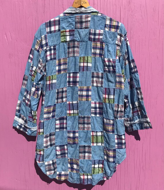 1990s Patchwork Night Shirt Size Medium Vintage N… - image 6