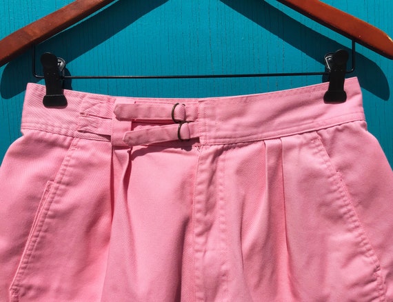 1980s Pink High Waist Shorts Waist 29 Cotton High… - image 2