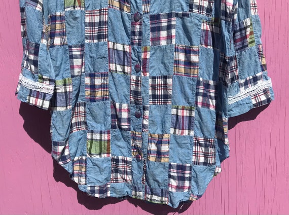 1990s Patchwork Night Shirt Size Medium Vintage N… - image 4