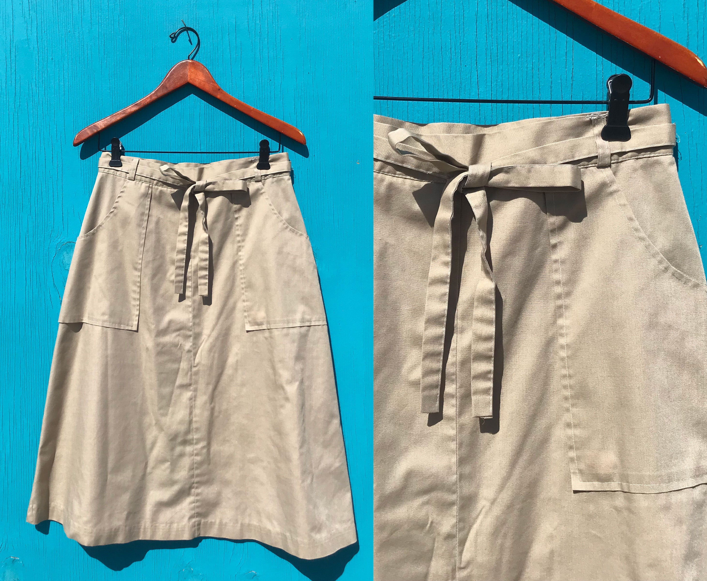Womens Khaki Skirt Etsy