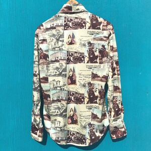 Vintage Western Americana Shirt Pearl Snap Sz Medium w Pockets Handmade image 7