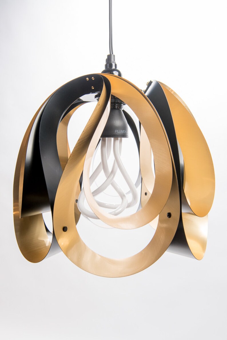 DROP pendant light Brushed Brass & Black Etsy