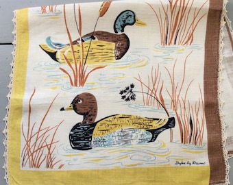 Vintage Towel Ducks In The Marsh Amid Bullrushes Dewan