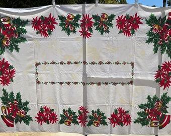 Vintage Cutter Tablecloth CHP Christmas Bells Cutter Craft AS IS