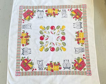 Vintage Startex Towel Baskets of Summer Fruits Strawberries & Cherries