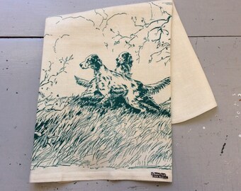 Vintage Towel Springer Spaniels in the Grass MWT Foard