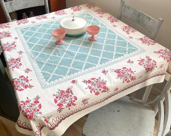 Vintage Tablecloth Country Garden Wildflower Posies NOS Miller Bros Springmaid
