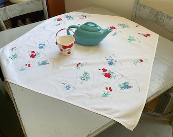 Vintage Wilendur Tablecloth Petit Fleur Fruit & Floral Postcards