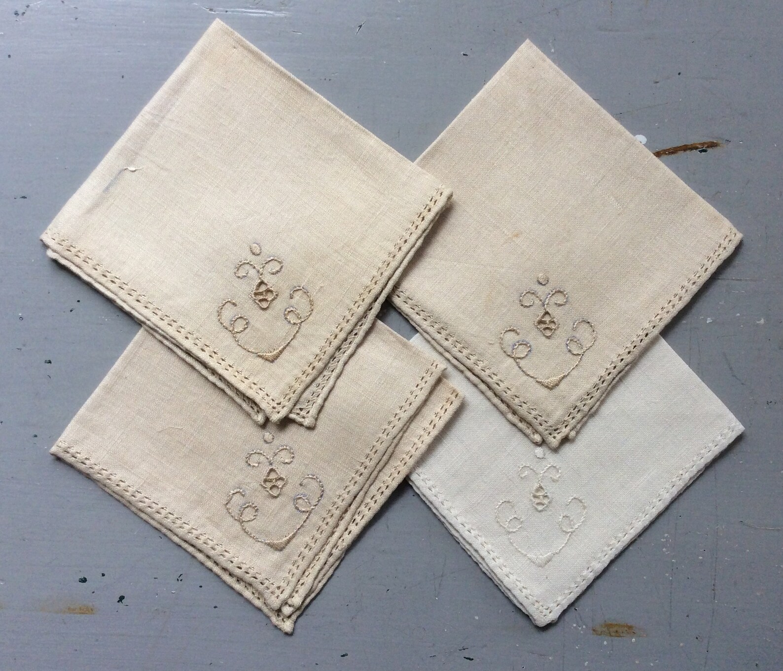 Vintage Italian Napkins Set of 4 Elegant Cutwork & Embroidery Etsy