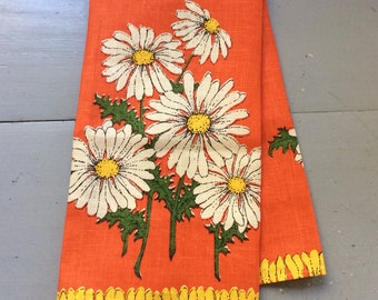 Vintage Towel Sunny Daisies Luther Travis MWT NWT NOS Fallani & Cohn Retro 1970s Kitchen