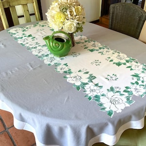 Vintage Tischdecke Elegante Rosen Hardy Craft