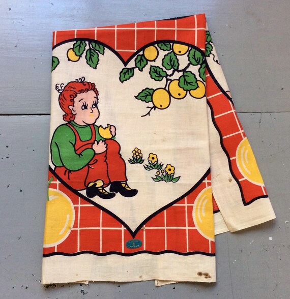 Vintage Swedish NOS Mid-century Modern kitchen Towels Retro