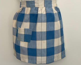 Vintage Apron Farmhouse Blue & White Plaid Child's Size