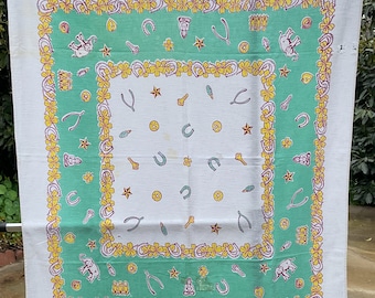 Vintage Cutter Tablecloth Good Luck Charms Cutter Craft AS IS