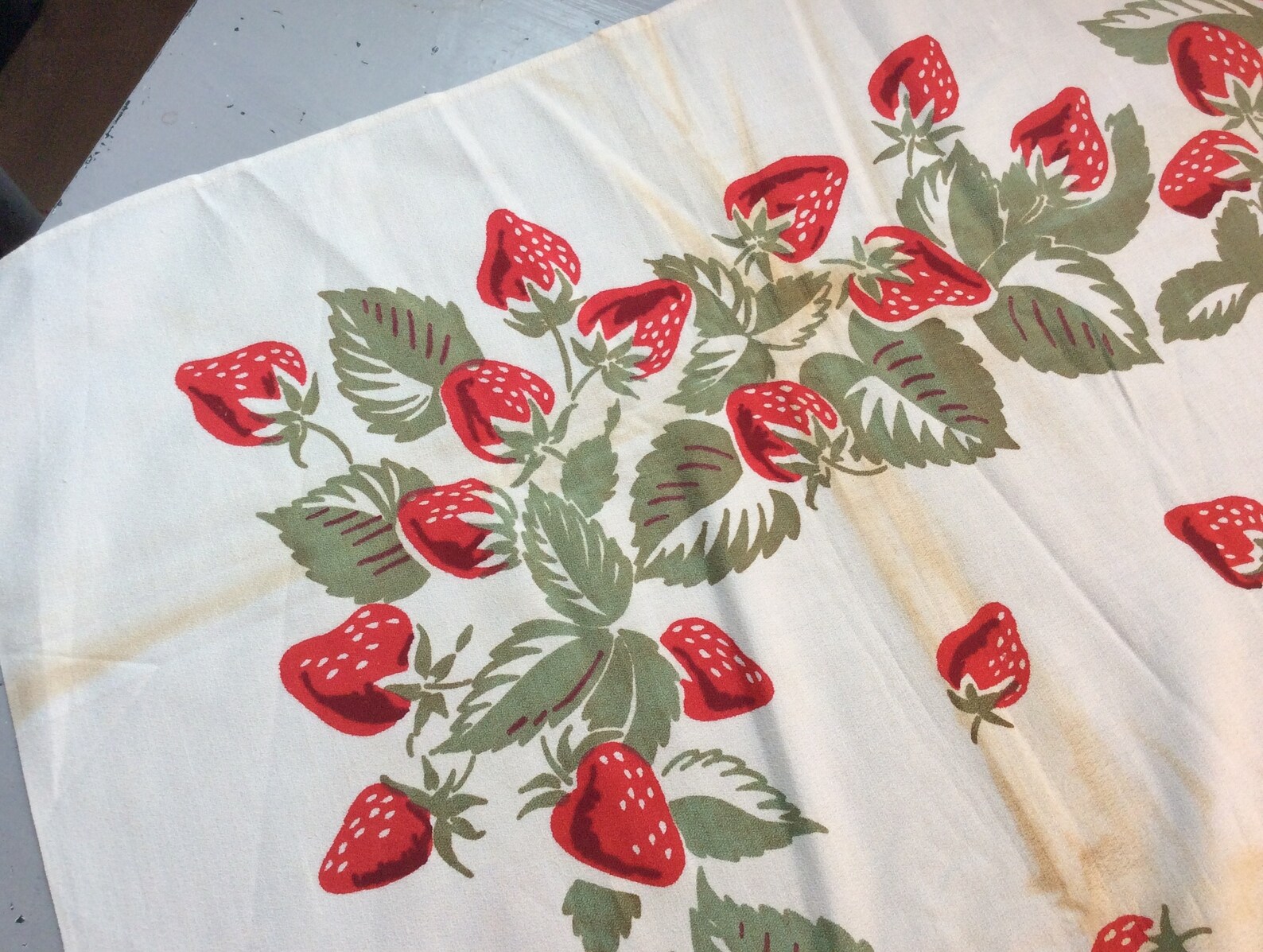 Vintage Simtex Tablecloth Strawberry MWT NWT NOS Retro Kitchen Etsy