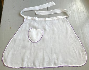 Vintage Hostess Apron Purple & White Rick Rack
