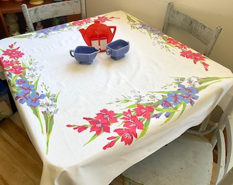 Mantel vintage Orgullo de América Preciosos gladiolos Wilendur Floral