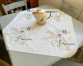 Vintage Wilendur Tablecloth Mexicali Sombreros & Serapes