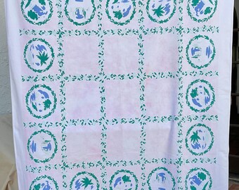 Vintage Cutter Tablecloth Harmony House Travel Shots Cutter Craft AS IS
