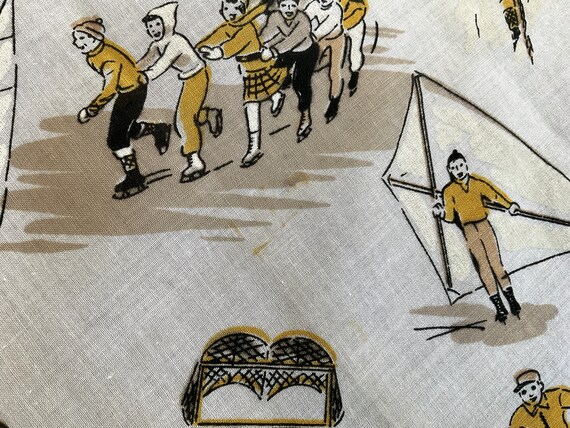 Vintage Hankie Winter Sports Ice Hockey Skating H… - image 8