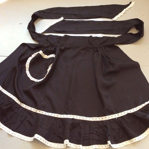 Vintage Apron Sexy French Maid Black Lace Ooh La La Retro Kitchen Pin Up Halloween