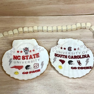 Custom College Scallop Sea Shell Jewelry Dish