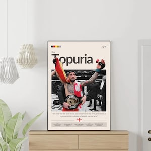 Póster de Ilia El Matador Topuria Ufc, póster de mma, arte mural deportivo, regalo para fanáticos de mma, impresión motivacional de luchador, decoración de pared de dormitorio