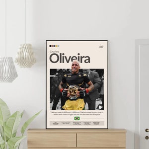 Charles Do Bronx Oliveira Digitales Poster, mma Druck, Motivationssport Wandkunst, Schlafzimmer Wanddekoration, Kämpfer Geschenk, Geschenk für mma Fan