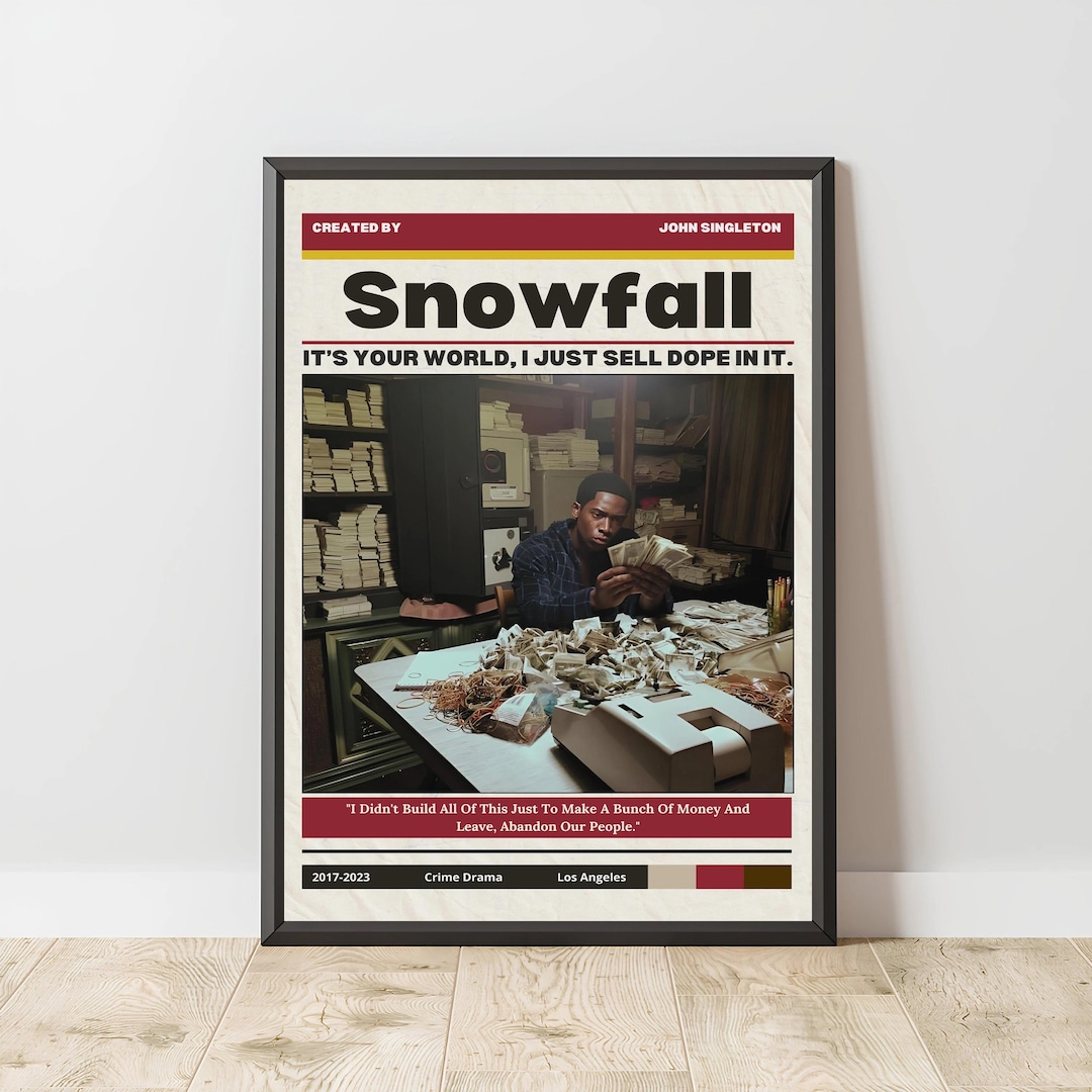 Snowfall Franklin Saint Digital Vintage Poster Retro Wall Art Home  Decor Damson Idris Print Tv Series Tv Show Gift Idea