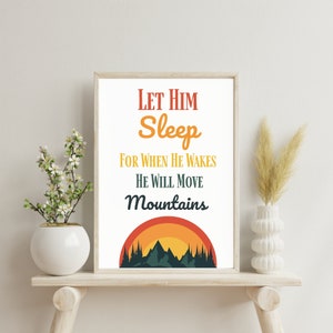 Mountain Nursery Art: decorazioni motivazionali per la cameretta del neonato (download digitale)