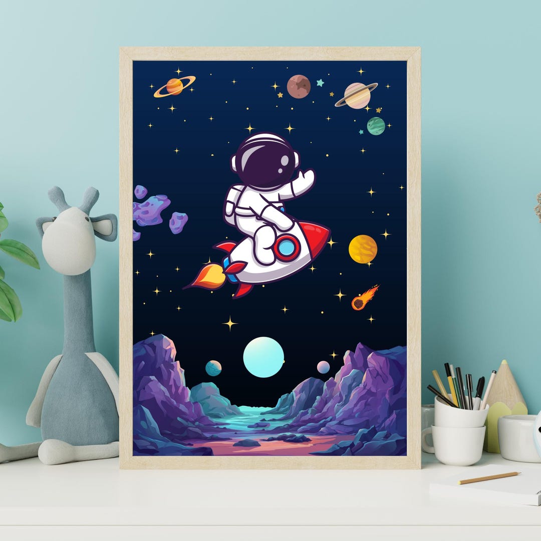 Astronaut Poster for Children's Room Playroom Decoration Gift for ...