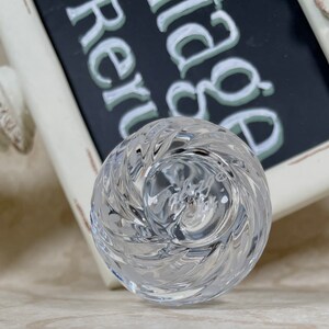 Vintage Faberge crystal egg swirl frosted flowers paperweight image 5