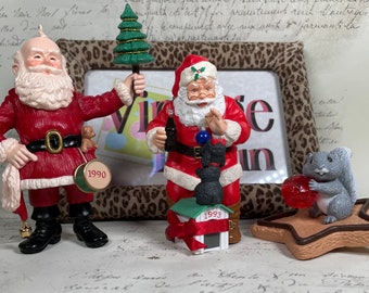 REDUCED PRICE Lot THREE vintage Hallmark ornaments no boxes coke star Santa