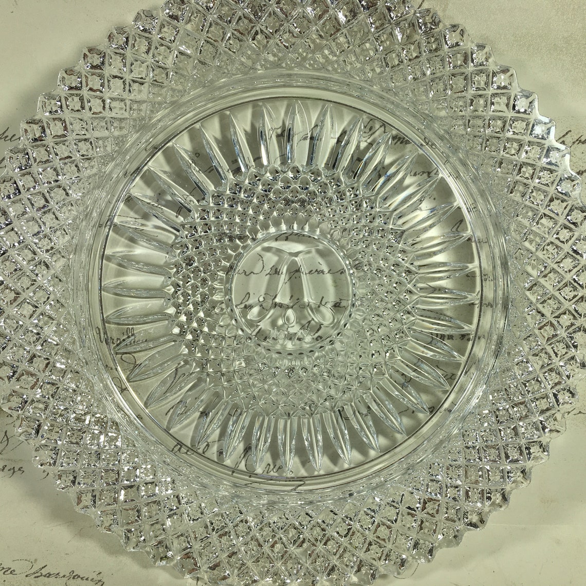 Avon Crystal Plate Bowl Dish 1978 Fostoria Etsy