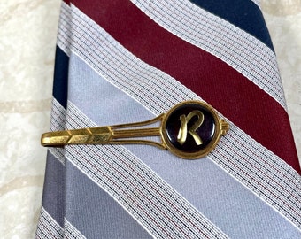 Hickok vintage tie clip monogrammed letter R